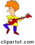 Clipart of a Cartoon Guitarist Wearing Bright Neon Clothes and Hair by Djart