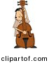 Clipart of a Cartoon Guy Playing His Bass by Djart