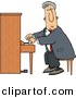 Clipart of a Cartoon Man Playing Piano by Djart