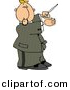 Clipart of a Cartoon Music Conductor Directing a Musical by Djart