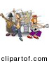 Clipart of a Cartoon Rock and Roll Band Playing Music by Djart