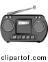 Clipart of a Classic Potable Boombox Radio - Catoon Styled by Djart
