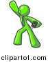 Clipart of a Lime Green Man Dancing and Listening to Music by Leo Blanchette