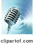 Clipart of a Microphone over a Rippling Water Background by Tonis Pan