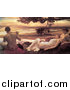 Clipart of a Painting of Ladies Watching a Man Playing a Flute, Idyll by Frederic Lord Leighton by JVPD
