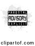 Clipart of a Parental Advisory Explicit Label over Gray Grunge Background by Arena Creative
