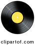 Clipart of a Vinyl Record with a Yellow Label by Oboy