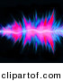 Clipart of Neon Pink and Blue Audio Vibrations over Black Background by Arena Creative