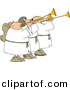Clipart of Three Cartoon Angels Playing Horns by Djart