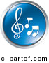 Vector Clipart of 3 Music Notes - Blue Website Button Icon by Alexia Lougiaki