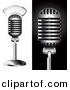 Vector Clipart of a 2 Metal Studio Microphones - Digital Collage by