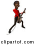 Vector Clipart of a 3d Black Man Playing an Electric Guitar by Julos