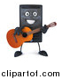 Vector Clipart of a 3d Computer Tower Guitarist by