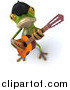 Vector Clipart of a 3d French Frog Guitarist by Julos