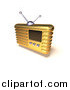 Vector Clipart of a 3d Gold Radio by Julos