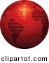 Vector Clipart of a 3d Red Sparkling Disco Ball Globe by Elaineitalia