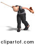 Vector Clipart of a 3d Senior Man Playing a Violin by