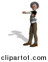 Vector Clipart of a 3d Violinist Man Resembling Einstein by