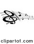 Vector Clipart of a Black and White Stave and Music Notes by Vector Tradition SM