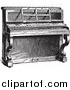 Vector Clipart of a Black and White Upright Piano by BestVector