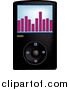 Vector Clipart of a Black Mp3 Music Player by Pams Clipart