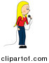 Vector Clipart of a Blond White Female Singer Standing by Pams Clipart