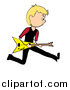 Vector Clipart of a Blond White Male Guitarist by Pams Clipart