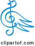 Vector Clipart of a Blue Bird Music Note Symbol by Any Vector