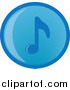 Vector Clipart of a Blue Round Music Note Icon by Rosie Piter
