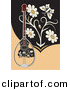 Vector Clipart of a Bouzouki with Flowers and a Butterfly by Any Vector