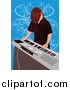 Vector Clipart of a Boy Playing Electronic Keyboard by Mayawizard101