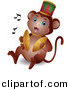 Vector Clipart of a Cartoon Circus Monkey Playing Cymbals by BNP Design Studio