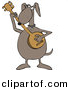 Vector Clipart of a Cartoon Dog Playing a Banjo Instrument by Djart