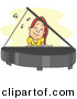 Vector Clipart of a Cartoon Girl Playing a Piano by BNP Design Studio