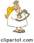Vector Clipart of a Cartoon Male Angel Playing a Lyre by Djart