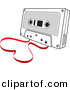 Vector Clipart of a Cassette Tape with Film Forming Love Heart by Any Vector
