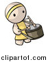 Vector Clipart of a Chinese Drummer Man by Leo Blanchette