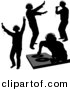 Vector Clipart of a Disk Jockey Silhouettes - Digital Collage by Dero