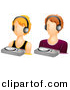 Vector Clipart of a DJ Girl and Boy Avatars - Digital Collage by BNP Design Studio