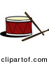 Vector Clipart of a Drum with Sticks by Cartoon Solutions