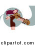 Vector Clipart of a Female Red Haired Violinist by Mayawizard101