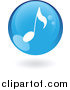 Vector Clipart of a Floating Blue Music Note Icon by Cidepix