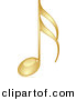 Vector Clipart of a Gold 3d Music Note by Andrei Marincas