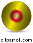 Vector Clipart of a Gold and Red Vinyl Record Album by Michaeltravers