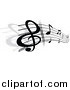 Vector Clipart of a Grayscale Stave and Music Notes by Vector Tradition SM