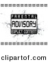 Vector Clipart of a Grunge Parental Advisory Explicit Content Background - Black and White Version by Arena Creative