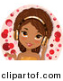Vector Clipart of a Happy Black Girl Wearing Pink Headphones by Melisende Vector