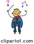 Vector Clipart of a Happy Stick Boy Conductor by Prawny