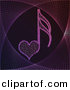 Vector Clipart of a Heart Music Note - Pink and Purple Colored by Andrei Marincas