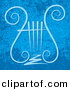 Vector Clipart of a Lyre Symbol over Grunge Blue Background by Any Vector